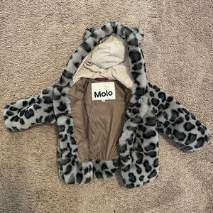 HTF Faux Fur Leopard Print Molo Jacket